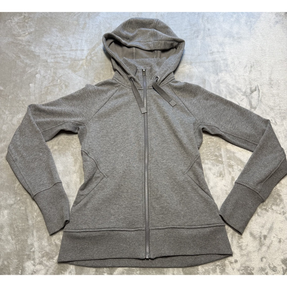 Athleta Triumph Hoodie Full Zip Sweatshirt Womens Workout Running XS Gray - Picture 2 of 11